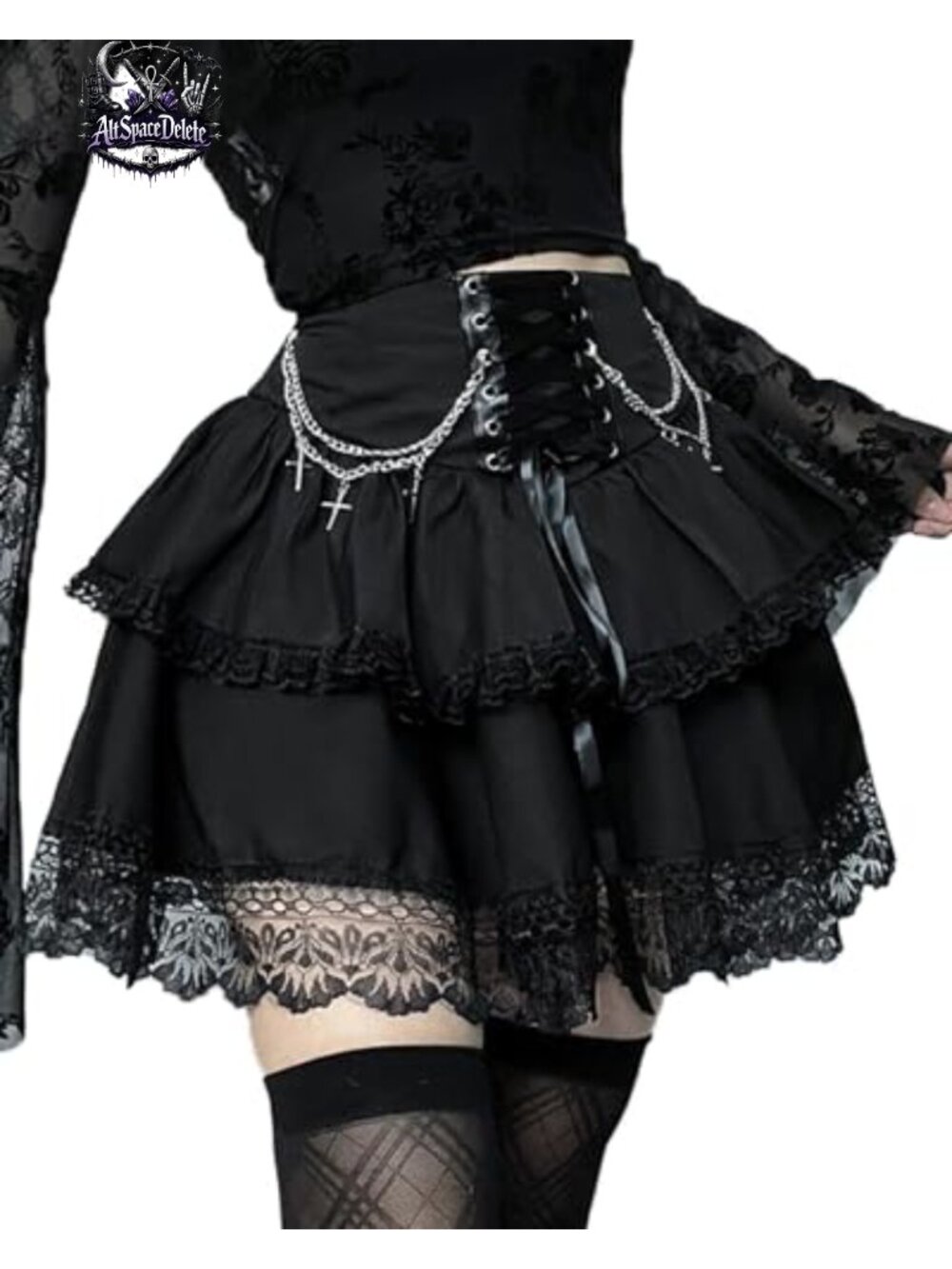 High Waist Punk Grunge Pleated Mini Skirt Mall Goth Emo Skirt